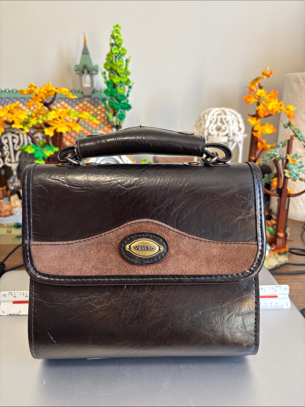 Vintage Veneto Leather Top-Handle Bag